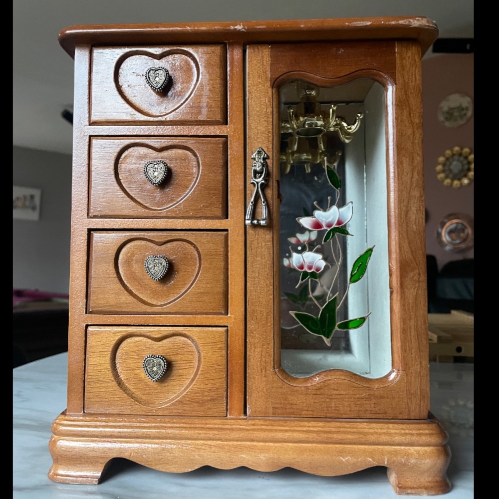 Natural Wooden Jewelry Box Organizer